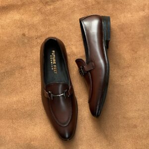 Men’s Coffee Brown Cow Leather Horsebit Loafer