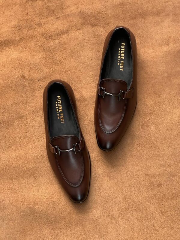 Men's Coffee Brown Cow Leather Horsebit Loafer - Image 3